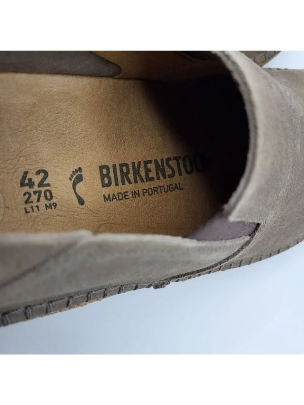 Birkenstock Callan Men’s Slip-On Suede Shoes Size 42 9 US Cork Sole beige